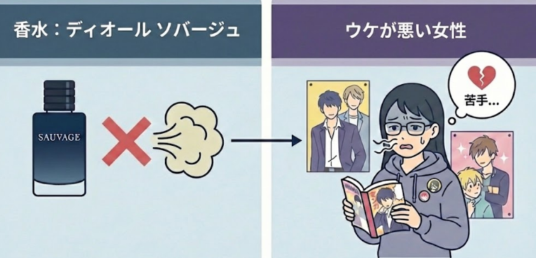 ソバージュウケが悪い女性のイメージ画像