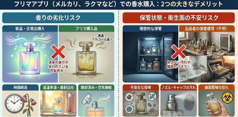 香水をフリマで買うデメリット